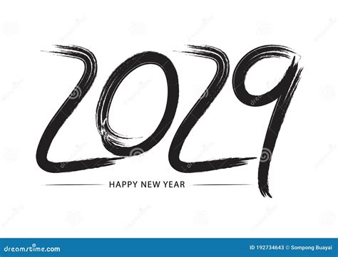 2029 Text Logo Hand Sketched Numbers Of New Year New Year 2029