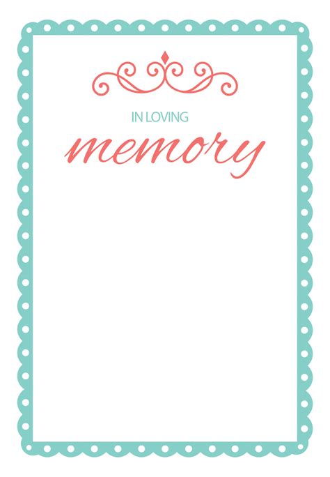 In Loving Memory Free Memorial Card Template Greetings Island