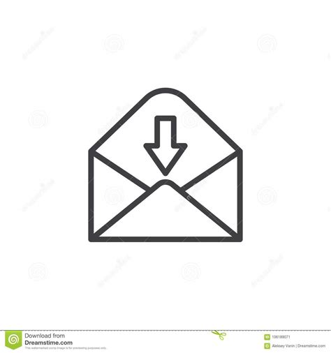 Receive E Mail Line Icon Stock Vector Illustration Of Pixel 106189071
