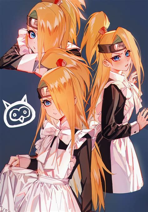Deidara Feminina Maid In 2021 Anime Akatsuki Anime Naruto Naruto Cute