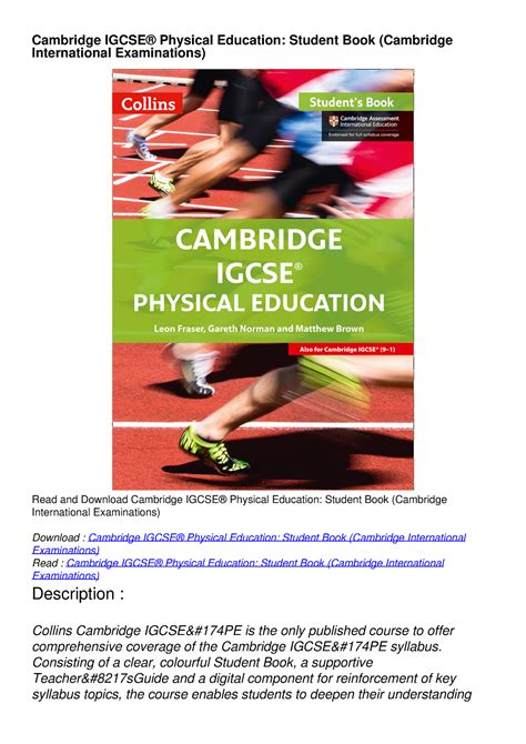 Download Book Pdf Cambridge Igcse® Physical Education Student Book