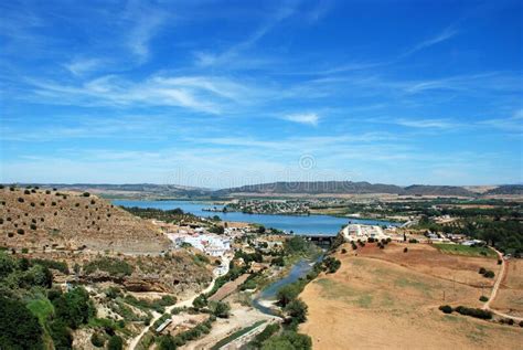 View Of The Reservoir Arcos De La Frontera Spain Stock Photo Image