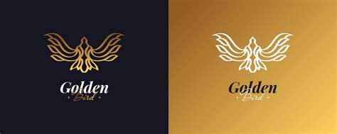 Luxury Golden Bird Logo Design With Line Style 7166210 Vector Art At
