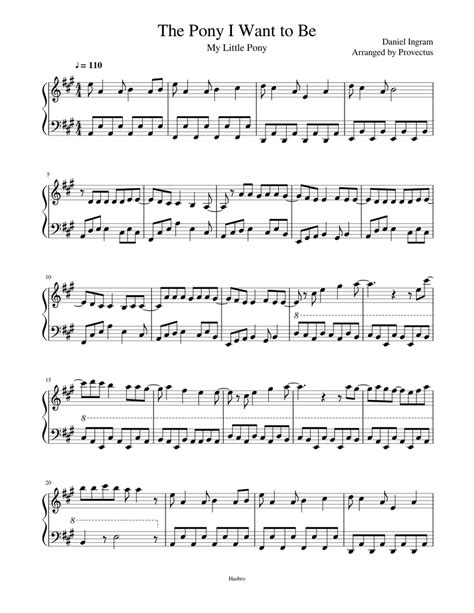 My Little Pony The Pony I Want To Be Sheet Music For Piano Solo