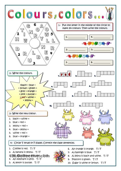Primary Colors Worksheets