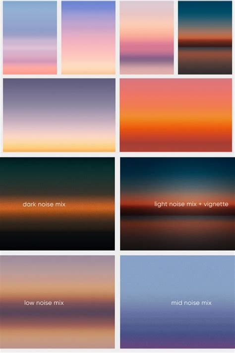 A Collection Of Sky Gradients With A Wide Range Of Image Color Options