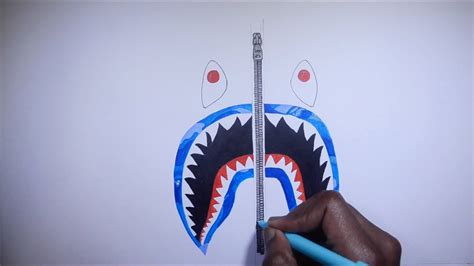 How To Draw Bape Shark Exact Colours Youtube