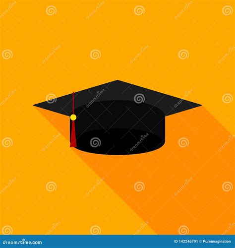 Graduation Cap Flat Icon Stock Vector Illustration Of Bachelor 142246791