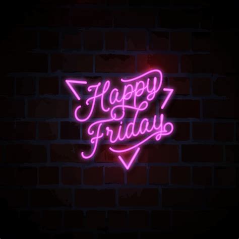 Premium Vector Happy Friday Neon Sign Illustration