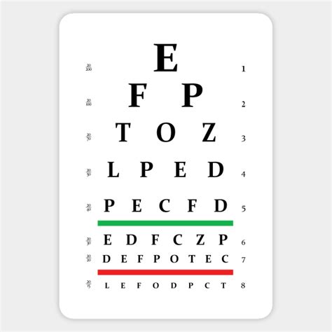 Eye Chart Eye Chart Sticker Teepublic