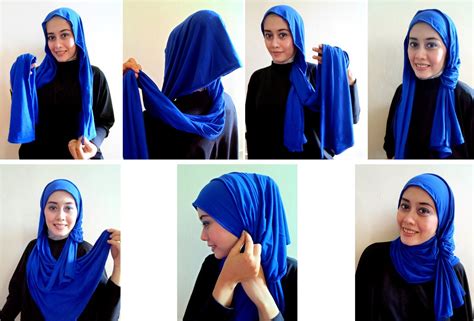 Gambar Tutorial Hijab Pashmina Bahan Katun Ragam Muslim