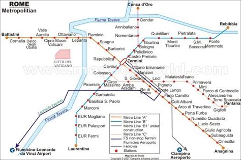 Rome Metro Map World Maps Map Rome Metro Station