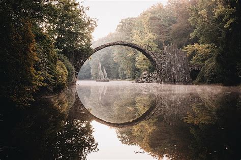 Hd Wallpaper Man Made Devils Bridge Nature Reflection River Rock