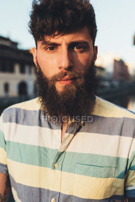 Head And Shoulder Portrait Of Bearded Man — Confidence Wearing Stock