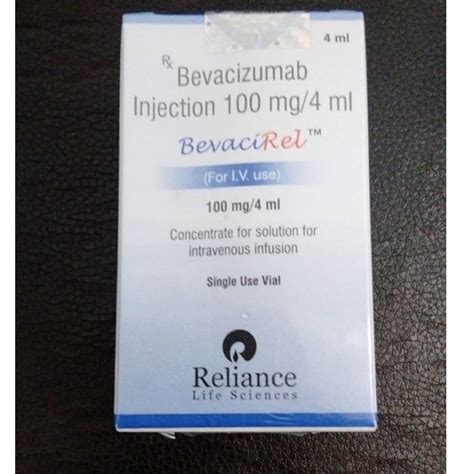 Rx Reliance Life Science 100mg Bevacizumab Injection Packaging 4 Ml