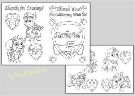Free collection of printables birthday themes! Personalized PAW Patrol Birthday Thank you coloring by ...