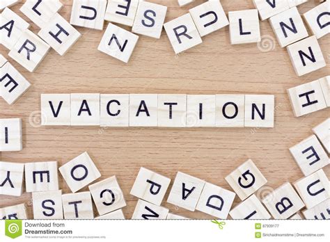 Vacation Words With Wooden Blocks Stock Image Image Of Leisure Cube