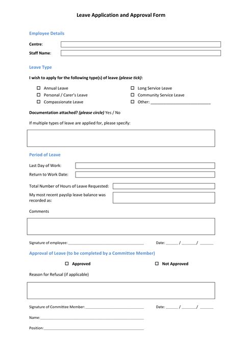 Leave Application And Approval Form Fill Out Sign Online And