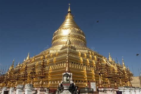 View Of The Golden Shwezigon Pagoda Bagan Stock Photo Image Of