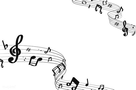 Black Flowing Music Notes On White Background Vector Free Image By