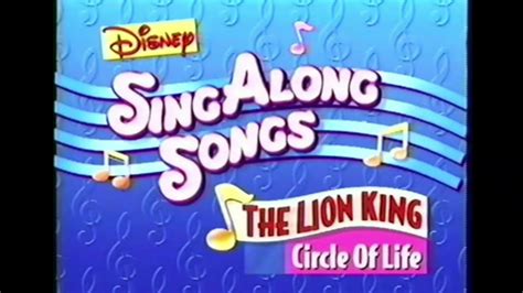 Disney Sing Along Songs The Lion King Circle Of Life Opening Theme And