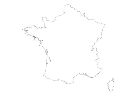 France territory france guiana in south america shares its land boundary with brazil which is the largest country in south america. Blank map of France - France Outline Map