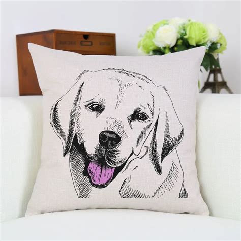 Cushion Cover Poodle Printed Cute Dogs 45x45cm Dog Pillow Cases