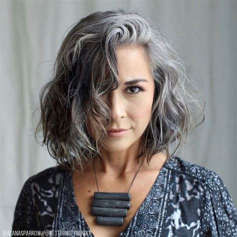 The Latest Hair Trend On Instagram Grombre Bangstyle Gray Hair Highlights Grey Hair