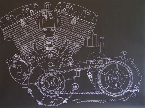 Harley Davidson Panhead Blueprint 24x36 Great For Frameing Lots Of