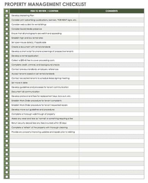 Property Management Checklist Template Hot Sex Picture