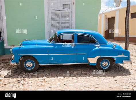 Antique 1950s Chevy car Trinidad, UNESCO World Heritage Site, Cuba