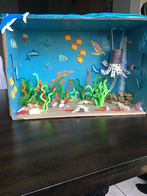 By ladyomega, last updated apr 17, 2021. Under the ocean octopus diorama | Diorama kids, Habitats ...