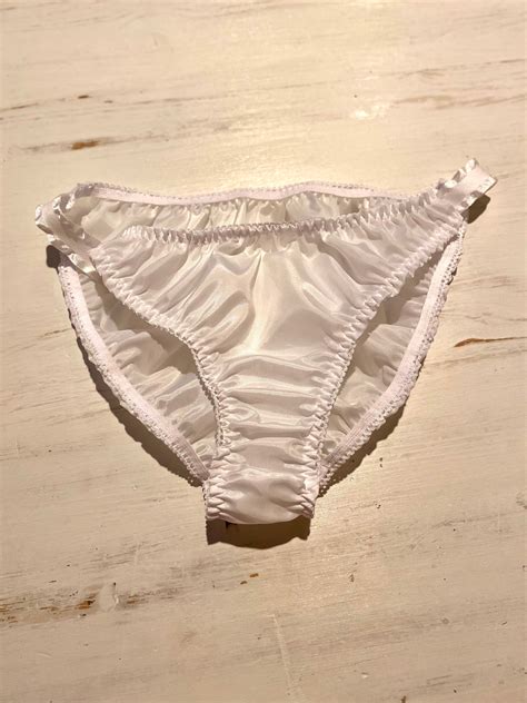 Vintage Style Wet Look White Shiny Sheer Panties Size Etsy