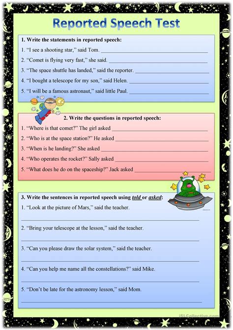Reported Questions English Esl Worksheets For Distance Learning And