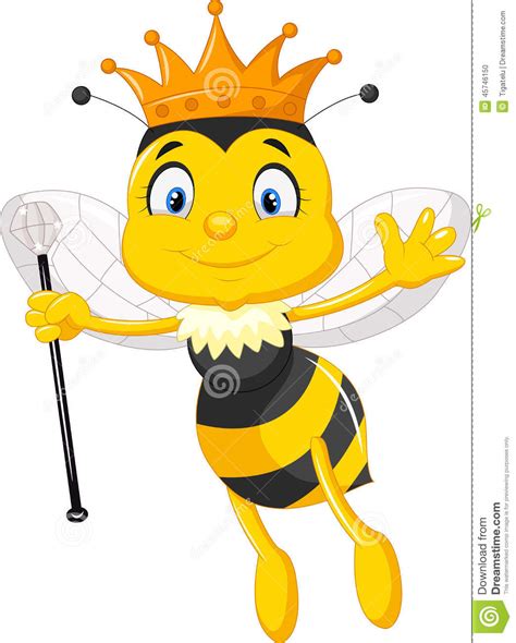 Queen Bee Cartoon Stock Vector Image 45746150