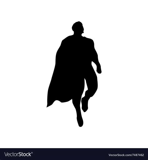 Superhero Man Silhouette Royalty Free Vector Image