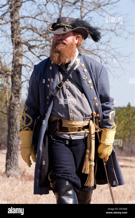 Confederate General At A Civil War Reenactment Stock Photo Alamy