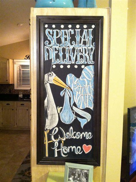 This is a happy and memorable moment. My baby boy's welcome home chalkboard :) | Baby chalkboard ...