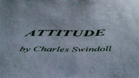 Charles Swindoll Attitude Poem I Will Never Forget Youtube