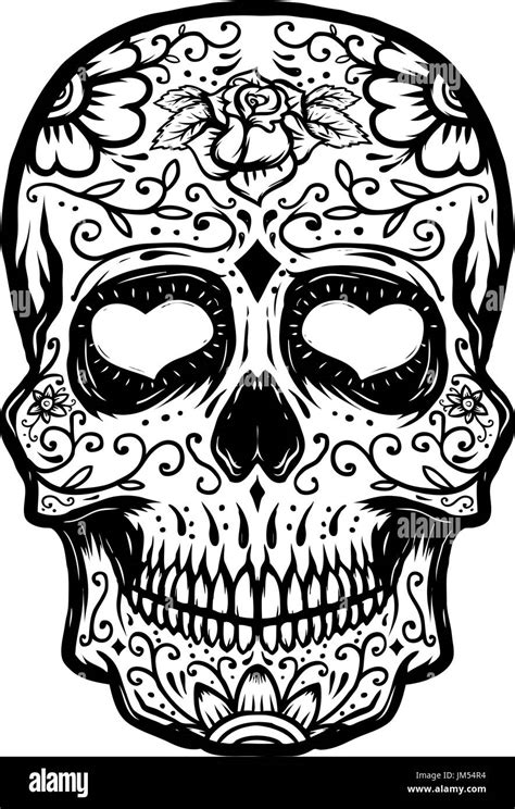 Day Of The Dead Sugar Skulls Drawings Free Template Ppt Premium