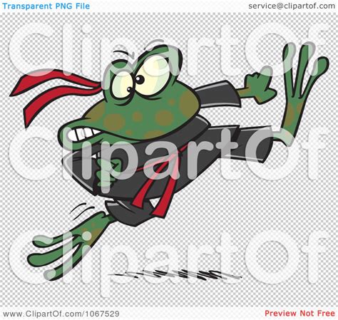 Clipart Ninja Frog Kicking Royalty Free Vector Illustration By