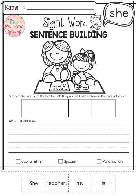 First student is asked to take the last three or four letters of the word and form another word. Free Sight Word Sentence Building | Sentence building ...