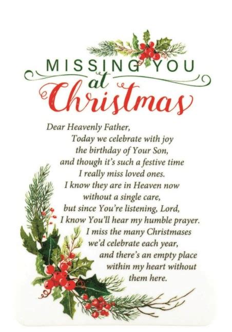 Missing You At Christmas Pocket Card 603799996075