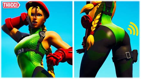 Fortnite Thicc Cammy Skin Showcased In Replay Theatre With Dances Emotes Youtube