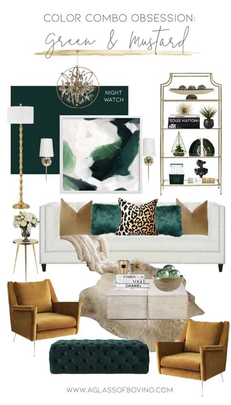 6 best paint colors to get you those moody vibes green walls. Color Combo Obsession: Designing With Green and Mustard ...