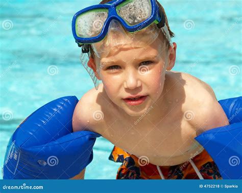 Boy With Swim Floats And Mask Royalty Free Stock Photos Image 4752218