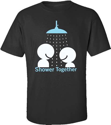 Shower Together Save Water Shower With A Friend Adult Shirt M Black Clothing