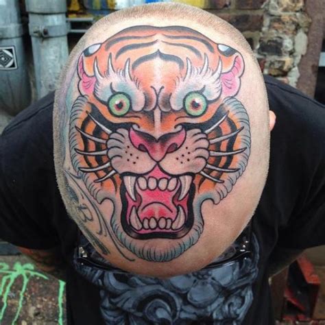 New School Head Tiger Tattoo By Sacred Tattoo Studio