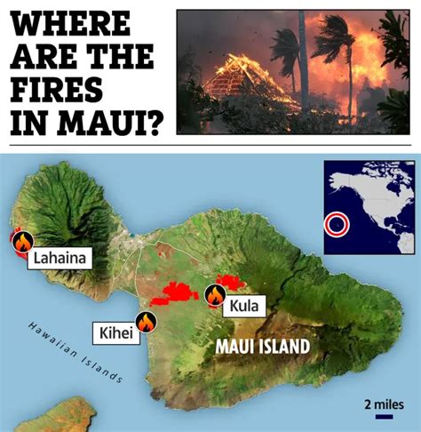 Maui Wildfires Map Where Are The Fires In Lahaina The Us Sun
