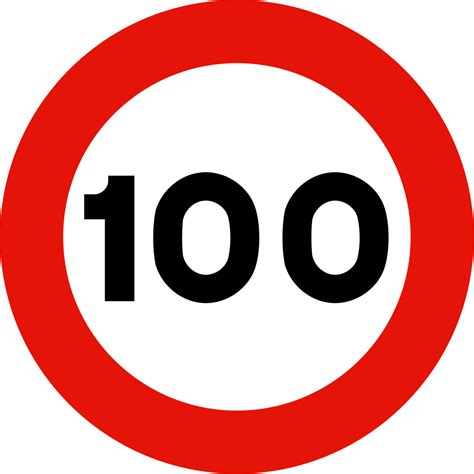 C) is the natural number following 99 and preceding 101. File:Spain traffic signal r301-100.svg - Wikimedia Commons